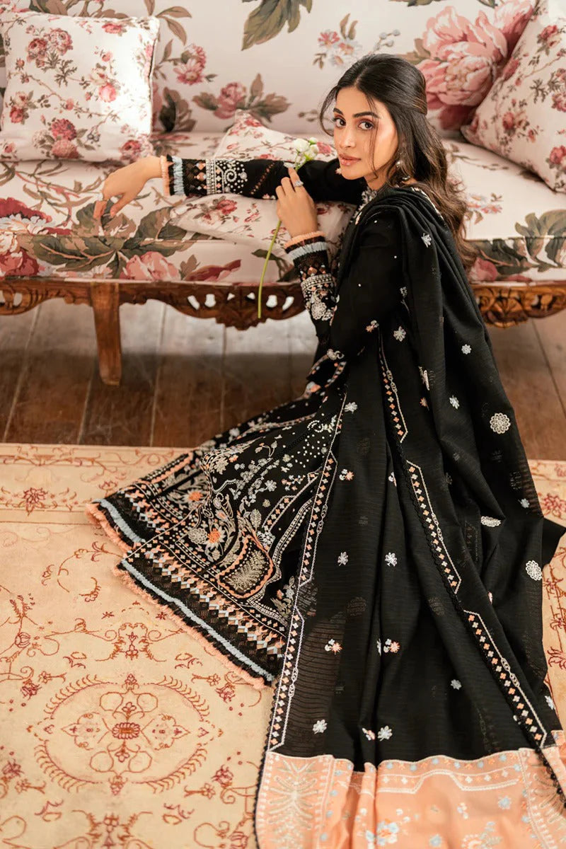 Qalamkar Dhanak-3PC Embroidered Shirt with Dhanak Embroidered Dupatta -13395