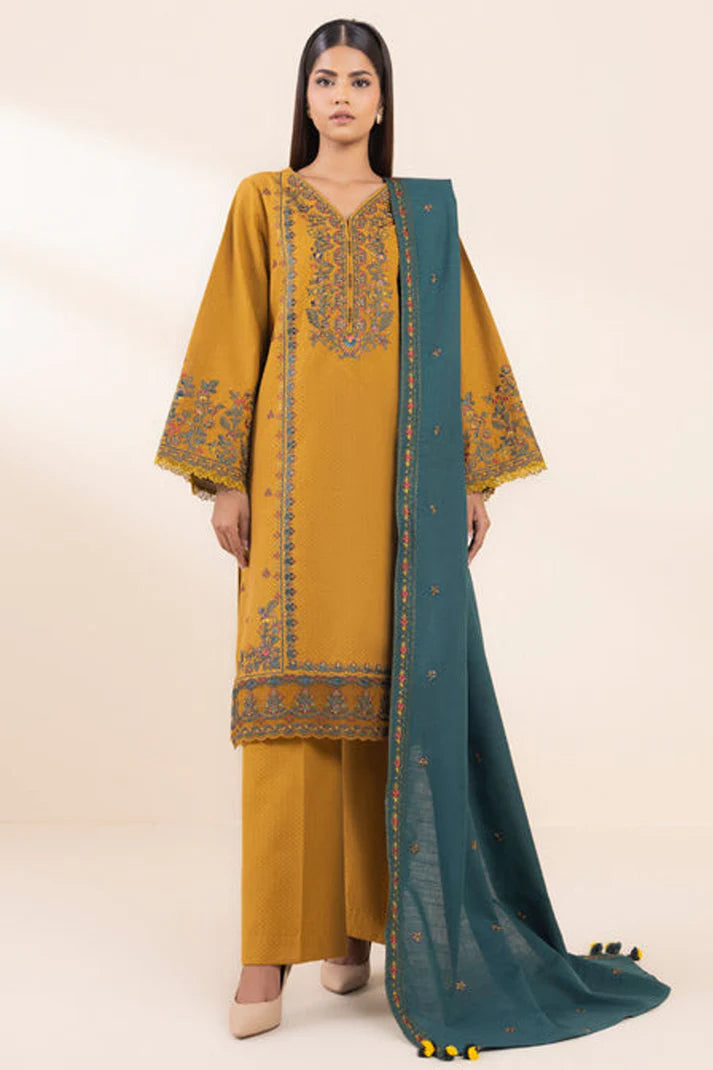 SAPPHIRE- 3PC LAWN EMBROIDERED SHIRT WITH LAWN EMBROIDERED DUPATTA AND TROUSER-BIC-3603
