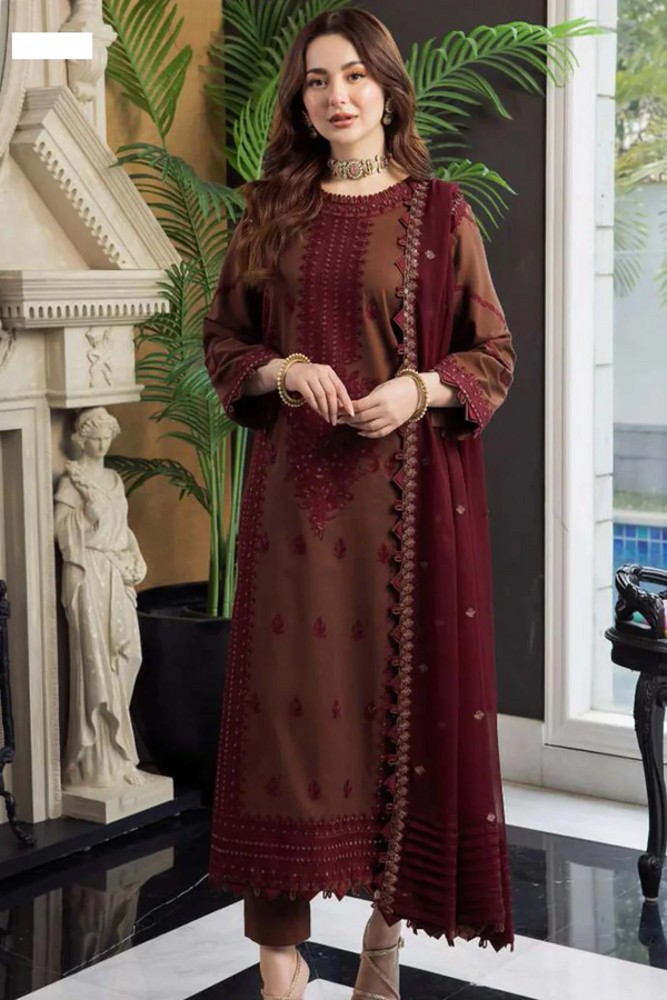 ASIM JOFA - 3PC LAWN EMBROIDERED - N 013